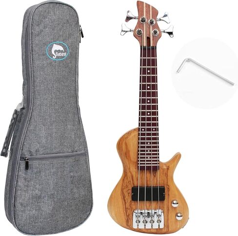 Batking Mini Electric Bass Guitar, Travel Ubass 4 Strings, Fretted Ukelele Bass with Gig bag & Wrench in Kuwait