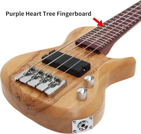 Batking Mini Electric Bass Guitar, Travel Ubass 4 Strings, Fretted Ukelele Bass with Gig bag & Wrench in Kuwait