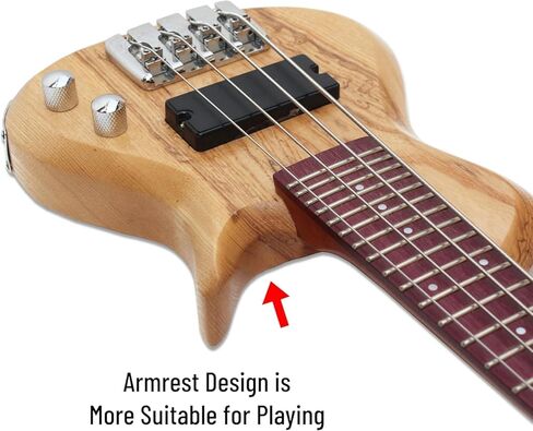 Batking Mini Electric Bass Guitar, Travel Ubass 4 Strings, Fretted Ukelele Bass with Gig bag & Wrench in Kuwait