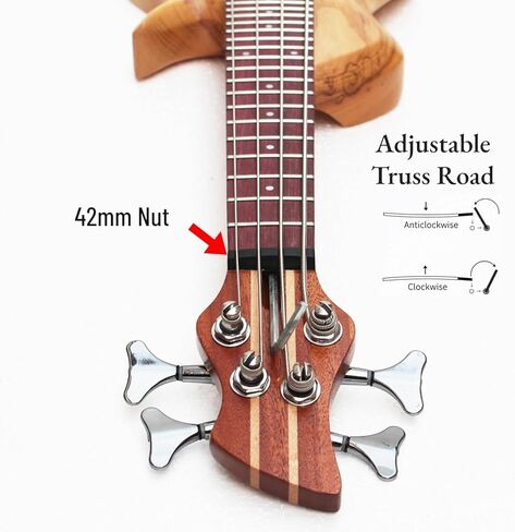 Batking Mini Electric Bass Guitar, Travel Ubass 4 Strings, Fretted Ukelele Bass with Gig bag & Wrench in Kuwait