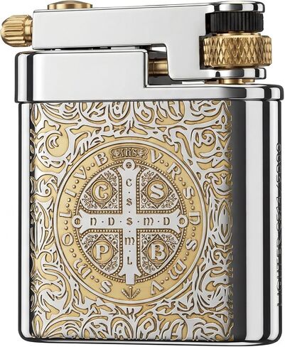 Antique Brass Lighter for Men, Flint Wheel Soft Flame, Vintage Lift Arm Design, Durable Outdoor Use, Gift for Men Dad Husband (Constantine) in Kuwait