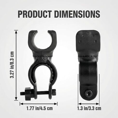 Flashlight Mount for Bike Handlebars, Black Hand-Tightened Clamp Holder with Thumb Screw, Fits Many Round Bars for Commuting and Trail Rides, 1 Pack in Saudi Arabia