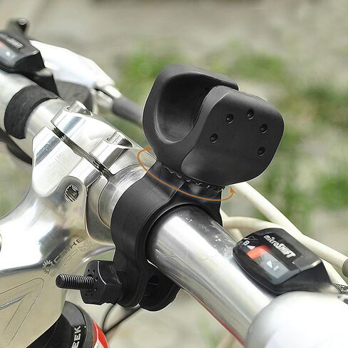 Flashlight Mount for Bike Handlebars, Black Hand-Tightened Clamp Holder with Thumb Screw, Fits Many Round Bars for Commuting and Trail Rides, 1 Pack in Saudi Arabia