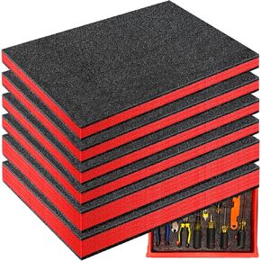 6 Pack Tool Box Foam Inserts, 2 Sizes Polyethylene Foam Sheets for Tool Cases Professional Shadow Insert & Kaizen Organizer, Toolbox Liner for Hard Case Storage (4pcs 16"x12"x1" & 2pcs 16"x12"x1.6") in Kuwait