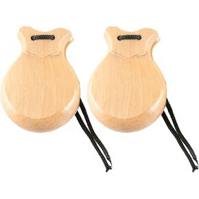 2 قطعة صنجات الفلامنكو التقليدية صنجات إسبانية مع سلسلة خشبية أداة موسيقية قرع يدوية للمبتدئين، 8.8*6.5 سم in Kuwait