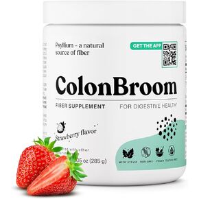 مسحوق قشر سيلليوم من كولونبروم - تطهير القولون لتخفيف الانتفاخ وصحة الأمعاء - مشروب مسحوق ألياف مكنسة القولون - نباتي، خالي من الغلوتين، مكمل مسحوق الألياف غير المعدلة وراثيًا - الفراولة (50 وجبة) in Kuwait