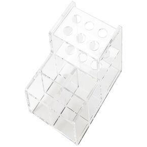 Generic Transparent Acrylic Dental Tool Organizer, with 12 Test Tube Holes, for Syringes, Braces, Spray Bottles and Cleaning Equipment, Compact in Kuwait