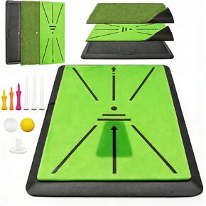 Golf Hitting Mat, with Extra Replaceable Golf Practice Mat for Swing Path Detection Batting Training 16"x12" with Tees, for Driving, Chipping, Indoor/Outdoor in Kuwait