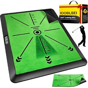Golf Hitting Mat, 16"x12" Golf Practice Mat with Swing Path Feedback, Artificial Simulated Replaceable Turf Golf Mat for Indoor Outdoor Home Training, Portable Golf Training Mat for Golfer in Kuwait