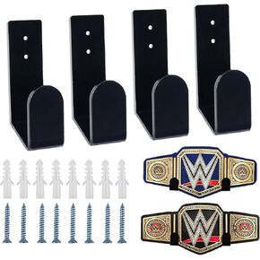 مجموعة حامل عرض حزام المصارعة على الحائط، حامل حزام عنوان المصارعة الاحترافي، حامل حزام WWE للبالغين والأطفال، رف آمن لهدايا وجوائز المصارعة، 4 قطع in Kuwait