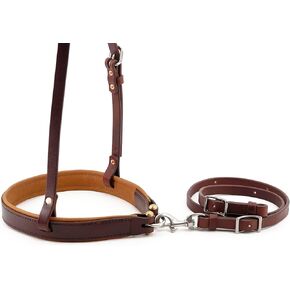 Leather Horse Soft Padded Tack Noseband,Round Nose Caveson with Leather Tie Down Strap Edit in Kuwait