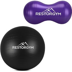 Yoga Ball 65cm & Peanut Ball 45-90cm Set for Pregnancy, Strength, Flexibility - Fitness Exercise & Balance Ball in Saudi Arabia