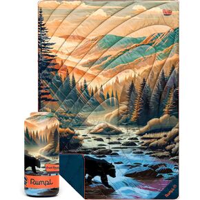 Rumpl Original Puffy Blanket - Warm Puffy Camping Blanket, 100% Recycled Polyester Insulation, Lightweight, Packable, Water-Resistant, Outdoor Puffer Blanket, 52"x75", Bear Crossing in Kuwait