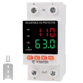Adjustable Voltage Protector 110/230VAC 2P 63A Adjustable Smart Breaker Voltage Protector Current Limit Quick Disconnect Overvoltage Undervoltage Time-delay Protection Automatic Reset in Kuwait