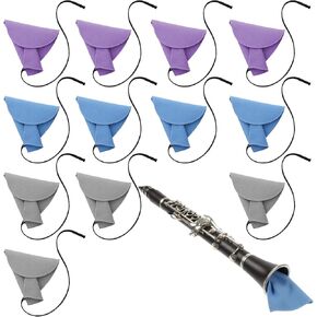 12PCS Clarinet Cleaning Cloth, Inside Tube Clarinets Cleaning Kit, Clarinet Clean Swab with Weighted String, Suitable for Clarinets, Piccolos, Flutes, Saxophones (Blue, Purple, Grey) in Kuwait