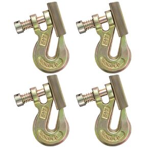 4 Pcs 5/16" Pin Lock Clevis Grab Hook with Latch Slip Hook G70 Steel Forged Safety Latch 4, 700lbs Capacity for Towing Trailer Winch Logging Transport Truck in Kuwait
