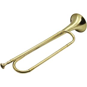 1 Marching Bugle, Brass Trumpet for Beginner, skilled Student & Adult, Gold B Flat Instrument for School Marching Band, Drum group, Orchestra, Portable portable in Kuwait