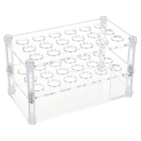OLYCRAFT 10 Holes Acrylic Test Tube Rack 5ML Test Tube Display Stands 0.7 Inch Hole Labortory Display Racks Colorimetric Stand Tubes Rack for Centrifuge Tubes Chemistry - 4.9x1.9x1.4 Inch in Kuwait