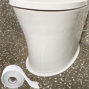 شريط السد الأبيض للحمام والمطبخ، شريط لاصق ذاتي أبيض للحمام، محيط الحوض، عصا وعاء المرحاض، سطح المطبخ (1.5 بوصة × 10.5 قدم، غلاف نفطة PVC) in Kuwait