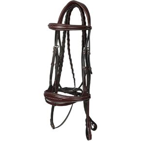 Henri de Rivel Jamaika Pro Anatomical Fancy Raised Wide Flash Noseband Bridle with Raised Laced reins in Saudi Arabia