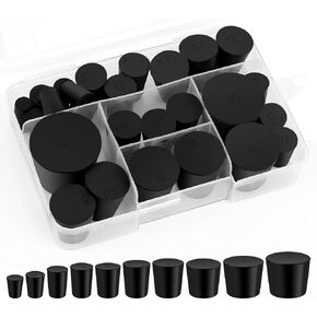 27Pack Solid Rubber Stopper, Coldairsoap Black Lab Plug, 10 Assorted Sizes 000# - 7# Sizes Assortment, for Hole Plugs, Spraying, Coating, Painting Protection in Kuwait