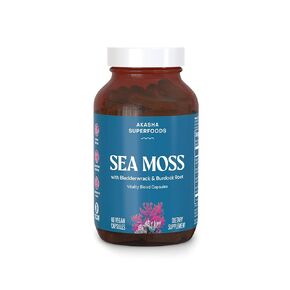 Akasha Superfoods Sea Moss Capsules, Organic Irish Moss with Bladderwrack Root, Burdock Root, and BioPerine, Skin, Thyroid, Digestion & Immunity Support for Women & Men, Gluten Free, Vegan, 60 Count in Saudi Arabia