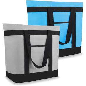 حقائب حمل تبريد معزولة من CIVJET، حقائب ناعمة مع سحاب علوي وجيوب جانبية لتوصيل الطعام، تسوق البقالة، السفر والشاطئ، حقيبة توصيل حرارية كبيرة مضادة للتسرب للأطعمة المجمدة/الساخنة in Kuwait