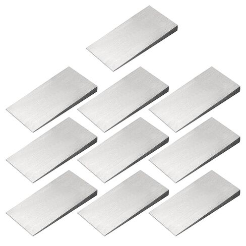 10 Pcs Metal Wedge Shims, Steel Flange Wedge, 4'' X 2'' Triangle Welding Wedges for Machine,lathes(Silver) in Kuwait