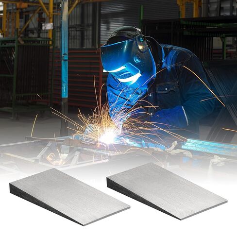 10 Pcs Metal Wedge Shims, Steel Flange Wedge, 4'' X 2'' Triangle Welding Wedges for Machine,lathes(Silver) in Kuwait
