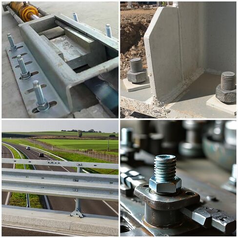 24 قطعة Napredak 3/8" x3-1/2 مرساة إسفين للخرسانة، مسامير مرساة شديدة التحمل، قفل مسمار توسيع مطلي بالزنك من الفولاذ الكربوني للطوب/كتل الخرسانة عالية القوة، لون طبيعي in Kuwait