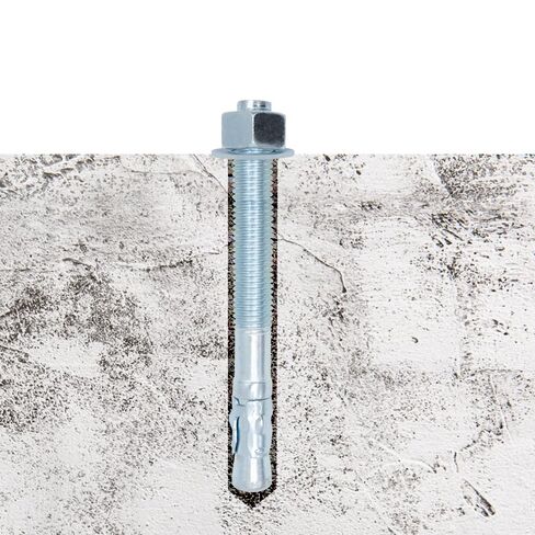 24 قطعة Napredak 3/8" x3-1/2 مرساة إسفين للخرسانة، مسامير مرساة شديدة التحمل، قفل مسمار توسيع مطلي بالزنك من الفولاذ الكربوني للطوب/كتل الخرسانة عالية القوة، لون طبيعي in Kuwait