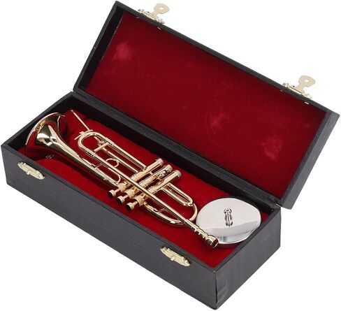 Miniature Trombone, Brass Lifelike Mini Musical Instrument Decor, with Stand, for Home Decoration Music Room Gift in Saudi Arabia