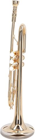 Miniature Trombone, Brass Lifelike Mini Musical Instrument Decor, with Stand, for Home Decoration Music Room Gift in Saudi Arabia
