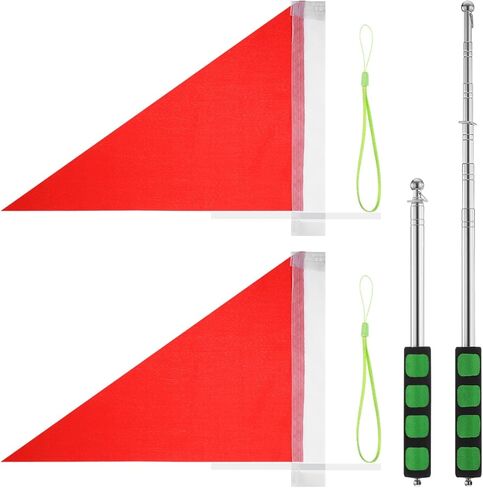 BESPORTBLE 2Pack Telescopic Handheld Flag Pole, 47" Retractable Horse Training Stick with Red Triangle Flags, Portable Sponge Grip Pointer for Tour Guides, Teachers, Camping & Team Leaders in Saudi Arabia