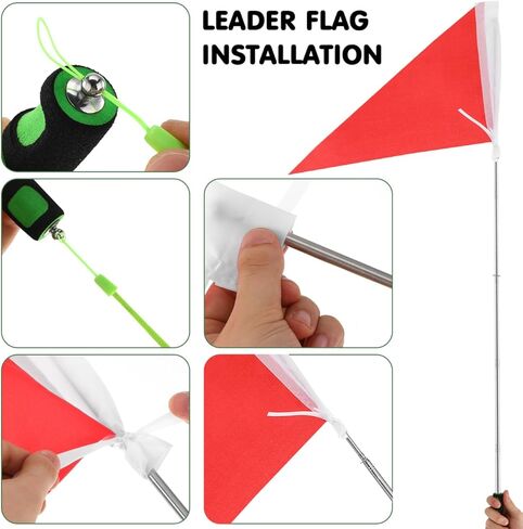 BESPORTBLE 2Pack Telescopic Handheld Flag Pole, 47" Retractable Horse Training Stick with Red Triangle Flags, Portable Sponge Grip Pointer for Tour Guides, Teachers, Camping & Team Leaders in Saudi Arabia