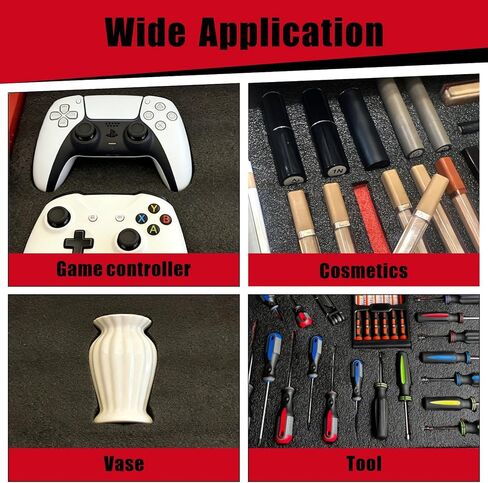 6 Pack Tool Box Foam Inserts, 2 Sizes Polyethylene Foam Sheets for Tool Cases Professional Shadow Insert & Kaizen Organizer, Toolbox Liner for Hard Case Storage (4pcs 16"x12"x1" & 2pcs 16"x12"x1.6") in Kuwait