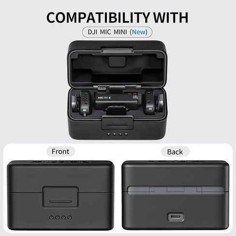 حقيبة حمل متوافقة مع DJI Mic Mini، حافظة حماية صلبة مقاومة للماء من السيليكون للسفر لميكروفون DJI Mic Mini - أسود in Kuwait