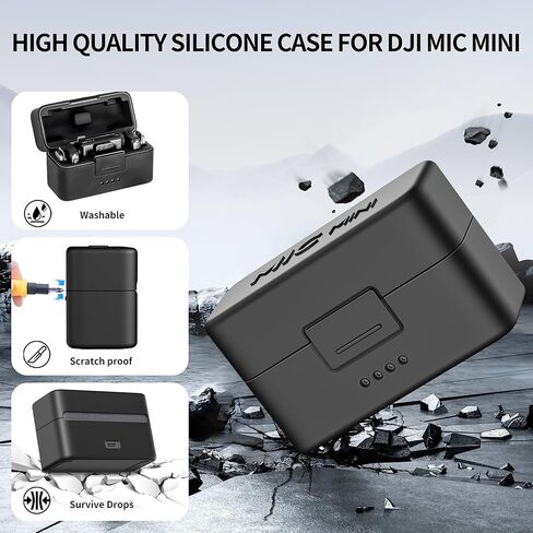 حقيبة حمل متوافقة مع DJI Mic Mini، حافظة حماية صلبة مقاومة للماء من السيليكون للسفر لميكروفون DJI Mic Mini - أسود in Kuwait
