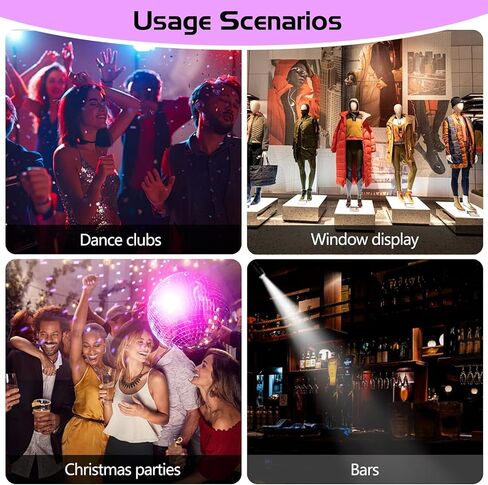 ضوء كرة ديسكو، 3 وات LED أبيض PinSpot لإضاءة كرة Mirro، أضواء مسرح DJ ذات بقعة الدبوس (غلاف أسود) in Kuwait