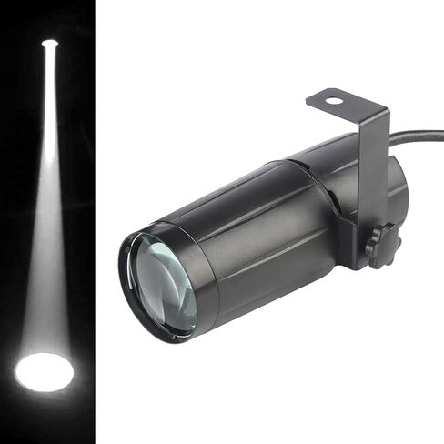 ضوء كرة ديسكو، 3 وات LED أبيض PinSpot لإضاءة كرة Mirro، أضواء مسرح DJ ذات بقعة الدبوس (غلاف أسود) in Kuwait