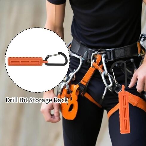Hex Bit Holder, 10 Holes Screwdriver Bit Holder Storage Organizer with Carabiner(Orange) in Saudi Arabia