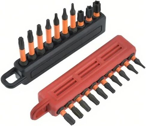 Hex Bit Holder, 10 Holes Screwdriver Bit Holder Storage Organizer with Carabiner(Orange) in Saudi Arabia