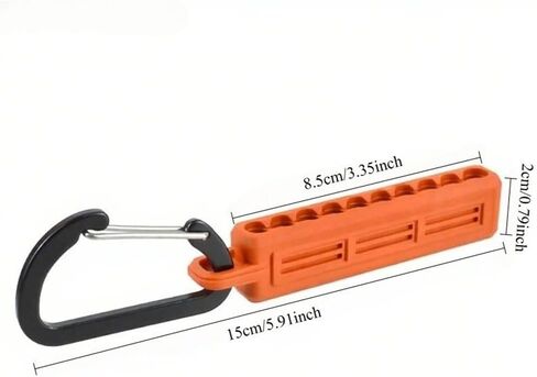 Hex Bit Holder, 10 Holes Screwdriver Bit Holder Storage Organizer with Carabiner(Orange) in Saudi Arabia