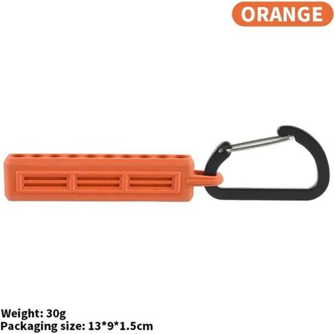 Hex Bit Holder, 10 Holes Screwdriver Bit Holder Storage Organizer with Carabiner(Orange) in Saudi Arabia