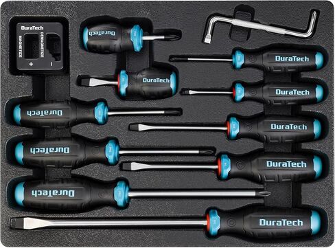 مجموعة مفك البراغي المغناطيسية من Duratech 8 قطع ، 3 phillips و 4 tip tip s2 spoy steel set ، 1 pc magnetizer ، in Kuwait