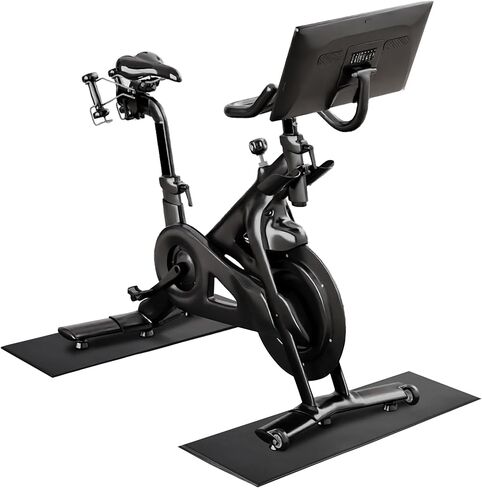 Bike Mat | 2Pack, 30" x 12" Exercise Bike Mat/Treadmill Mat for Hardwood Floors or Carpet, Non-Slip Sweat-Proof Exercise Equipment Mat for Bike Trainer/Stationary Spin Bike in Kuwait