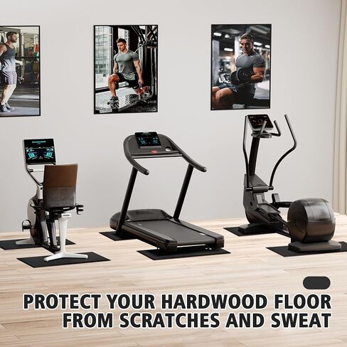 Bike Mat | 2Pack, 30" x 12" Exercise Bike Mat/Treadmill Mat for Hardwood Floors or Carpet, Non-Slip Sweat-Proof Exercise Equipment Mat for Bike Trainer/Stationary Spin Bike in Kuwait