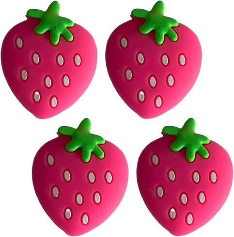 4Pcs Pink Strawberry Tennis Racket Vibration Dampener Soft Silicon Racket Dampener Cartoon Shape Tennis Racquet Shock Absorbers Tennis Racket for Racquetball Vibration Dampeners in Kuwait