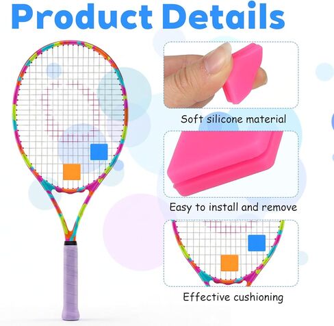 6pcs Tennis Vibration Dampener, 2.3 Inch Square Silicone Tennis Racquet Dampeners Racket String Shock Absorber in Saudi Arabia