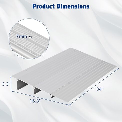 منحدرات عتبة للمداخل، منحدر ألومنيوم مرتفع 3 بوصات، منحدر باب أمامي بسعة 700 رطل لأجهزة التنقل بالكراسي المتحركة، والدراجات، وعربات الأطفال in Kuwait